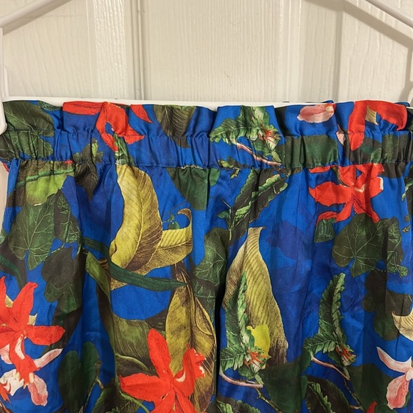 Alice + Olivia Alaine Drawstring Waist Short Tropical Sunrise Sapphire Size XS - Picture 10 of 12